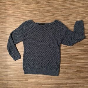 89th & Madison Blue Metallic Cable Knit Sweater M